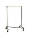 Quality Fabricators¨ Heavy Duty Garment Z-Rack : Single Rail - 3' Base x 4' Uprights