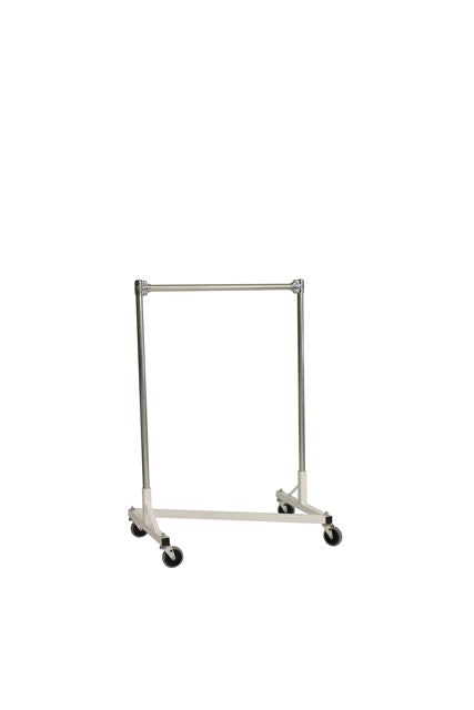 Quality Fabricators¨ Heavy Duty Garment Z-Rack : Single Rail - 3' Base x 4' Upri