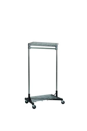 Quality Fabricators¨ Heavy Duty Garment Z-Rack : Top & Bottom Shelf- 3' Base x 5' Uprights