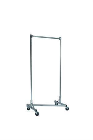 Quality Fabricators¨ Heavy Duty Garment Z-Rack : Single Rail - 3' Base x 6' Uprights