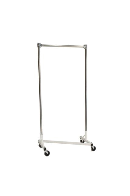 Quality Fabricators¨ Heavy Duty Garment Z-Rack : Single Rail - 3' Base x 6' Upri