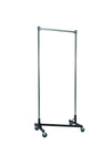 Quality Fabricators¨ Heavy Duty Garment Z-Rack : Single Rail - 3' Base x 7' Uprights