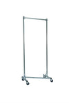 Quality Fabricators¨ Heavy Duty Garment Z-Rack : Single Rail - 3' Base x 7' Uprights