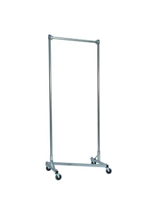 Quality Fabricators¨ Heavy Duty Garment Z-Rack : Single Rail - 3' Base x 7' Uprights