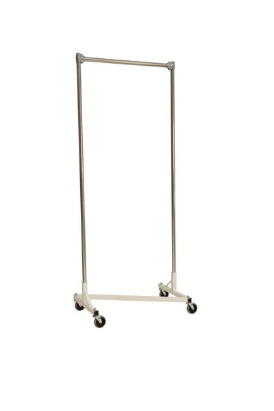 Quality Fabricators¨ Heavy Duty Garment Z-Rack : Single Rail - 3' Base x 7' Uprights