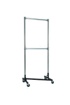 Quality Fabricators¨ Heavy Duty Garment Z-Rack : Double Rail - 3' Base x 7' Uprights