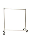 Quality Fabricators¨ Heavy Duty Garment Z-Rack : Single Rail - 4' Base x 4' Uprights