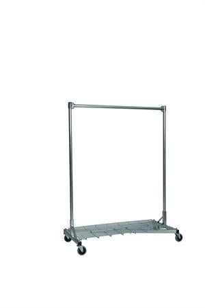 Quality Fabricators¨ Heavy Duty Garment Z-Rack : Bottom Shelf- 4' Base x 5' Uprights
