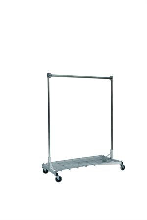 Quality Fabricators¨ Heavy Duty Garment Z-Rack : Bottom Shelf- 4' Base x 5' Uprights