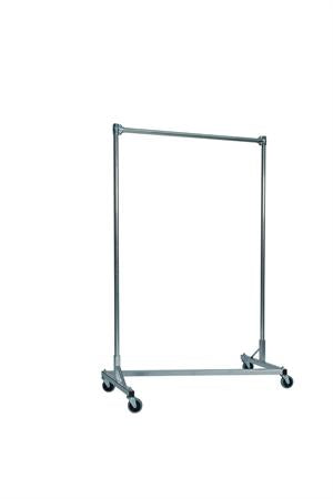 Quality Fabricators¨ Heavy Duty Garment Z-Rack : Single Rail - 4' Base x 6' Uprights