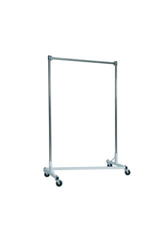 Quality Fabricators¨ Heavy Duty Garment Z-Rack : Single Rail - 4' Base x 6' Uprights