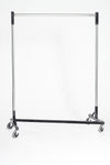 Quality Fabricators¨ Heavy Duty Garment Z-Rack : Single Quick Rail - 4' Base x 6' Uprights