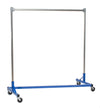 Quality Fabricators Heavy Duty Garment Z-Rack : Single Rail - 5' Base x 5' Uprights