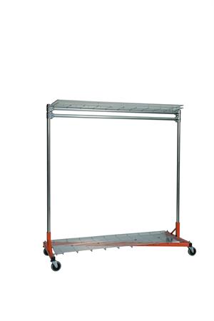 Quality Fabricators¨ Heavy Duty Garment Z-Rack : Top & Bottom Shelf- 5' Base x 5' Uprights