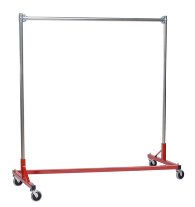 Quality Fabricators Heavy Duty Garment Z-Rack : Single Rail - 5' Base x 5' Uprights