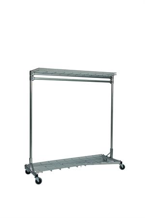 Quality Fabricators¨ Heavy Duty Garment Z-Rack : Top & Bottom Shelf- 5' Base x 5' Uprights