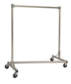 Quality Fabricators Heavy Duty Garment Z-Rack : Single Rail - 5' Base x 5' Uprights