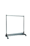 Quality Fabricators¨ Heavy Duty Garment Z-Rack : Bottom Shelf- 5' Base x 5' Uprights