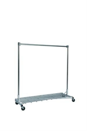 Quality Fabricators¨ Heavy Duty Garment Z-Rack : Bottom Shelf- 5' Base x 5' Uprights