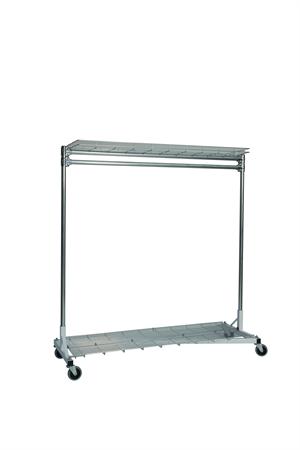 Quality Fabricators¨ Heavy Duty Garment Z-Rack : Top & Bottom Shelf- 5' Base x 5' Uprights