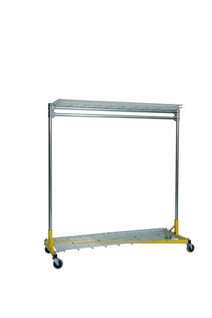 Quality Fabricators¨ Heavy Duty Garment Z-Rack : Top & Bottom Shelf- 5' Base x 5' Uprights