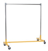 Quality Fabricators Heavy Duty Garment Z-Rack : Single Rail - 5' Base x 5' Uprights