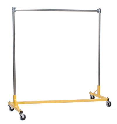 Quality Fabricators Heavy Duty Garment Z-Rack : Single Rail - 5' Base x 5' Uprights