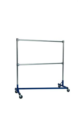 Quality Fabricators¨ Heavy Duty Garment Z-Rack : Double Rail - 5' Base x 5' Uprights