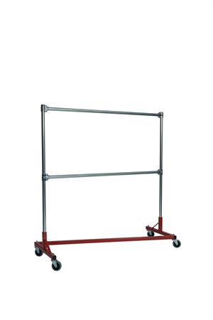 Quality Fabricators¨ Heavy Duty Garment Z-Rack : Double Rail - 5' Base x 5' Uprights