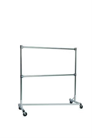 Quality Fabricators¨ Heavy Duty Garment Z-Rack : Double Rail - 5' Base x 5' Uprights
