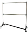 Quality Fabricators¨ Heavy Duty Garment Z-Rack : Double Rail - 5' Base x 5' Uprights