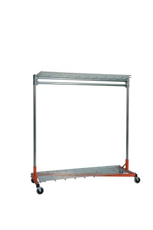 Quality Fabricators¨ Heavy Duty Garment Z-Rack : Top & Bottom Shelf- 5' Base x 6' Uprights