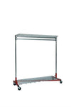 Quality Fabricators¨ Heavy Duty Garment Z-Rack : Top & Bottom Shelf- 5' Base x 6' Uprights