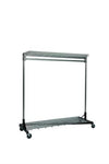 Quality Fabricators¨ Heavy Duty Garment Z-Rack : Top & Bottom Shelf- 5' Base x 6' Uprights