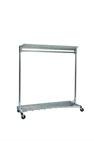 Quality Fabricators¨ Heavy Duty Garment Z-Rack : Top & Bottom Shelf- 5' Base x 6' Uprights
