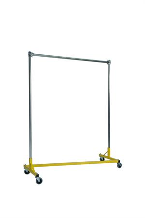 Quality Fabricators¨ Heavy Duty Garment Z-Rack : Single Rail - 5' Base x 6' Uprights