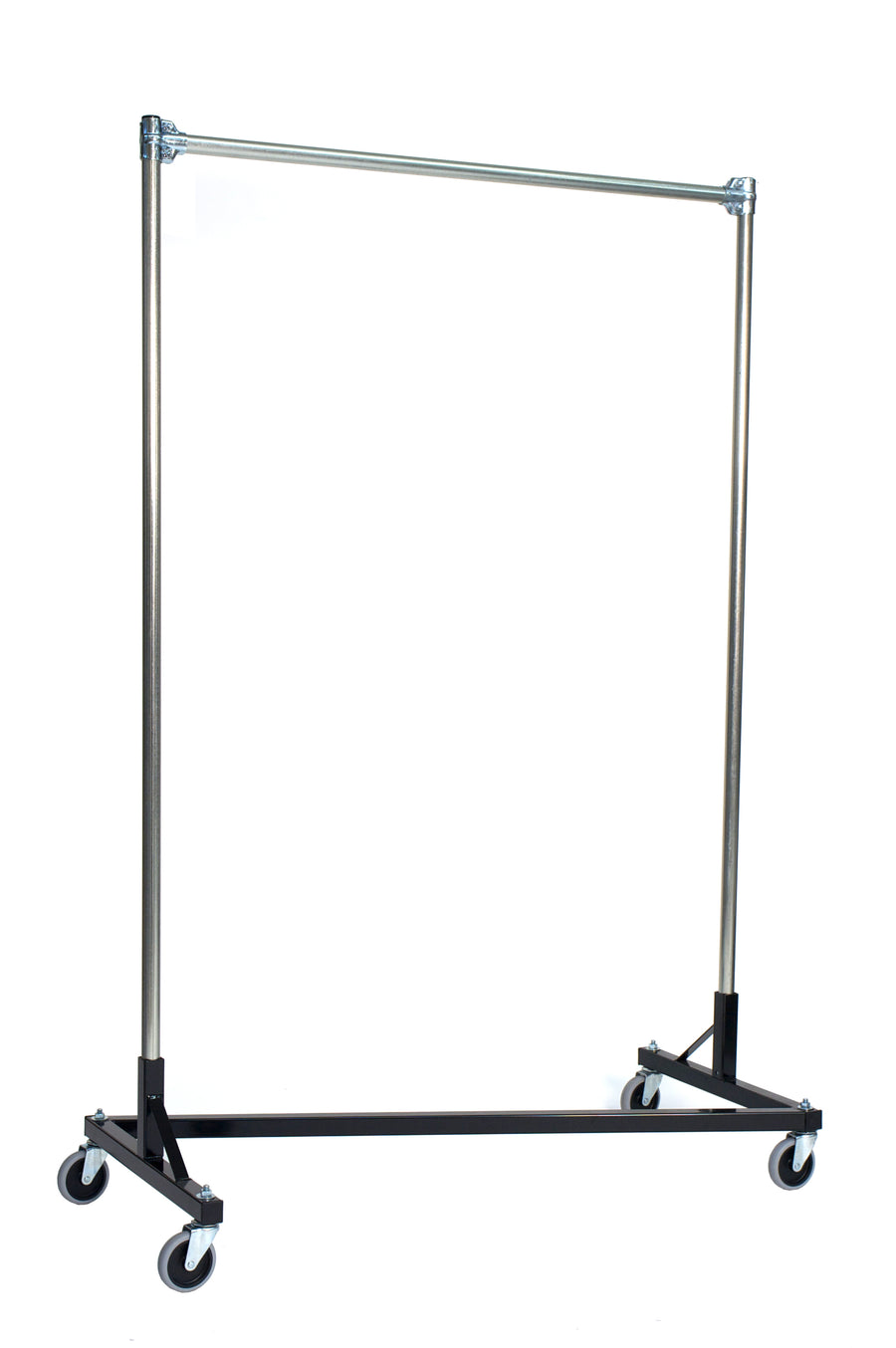 Quality Fabricators Heavy Duty Garment Z Rack Single Rail 3 Base ClothesRacks