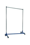 Quality Fabricators¨ Heavy Duty Garment Z-Rack : Single Rail - 5' Base x 7' Uprights