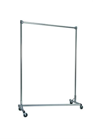 Quality Fabricators¨ Heavy Duty Garment Z-Rack : Single Rail - 5' Base x 7' Uprights