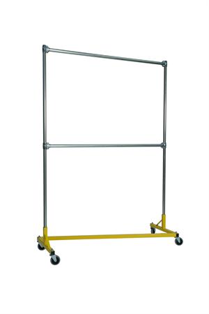 Quality Fabricators¨ Heavy Duty Garment Z-Rack : Double Rail - 5' Base x 7' Uprights