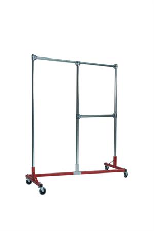 Quality Fabricators™ Heavy Duty Garment Z-Rack : Quality Fabricators™ Split Rail - 5' Base x 7' Uprights