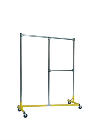 Quality Fabricators™ Heavy Duty Garment Z-Rack : Quality Fabricators™ Split Rail - 5' Base x 7' Uprights