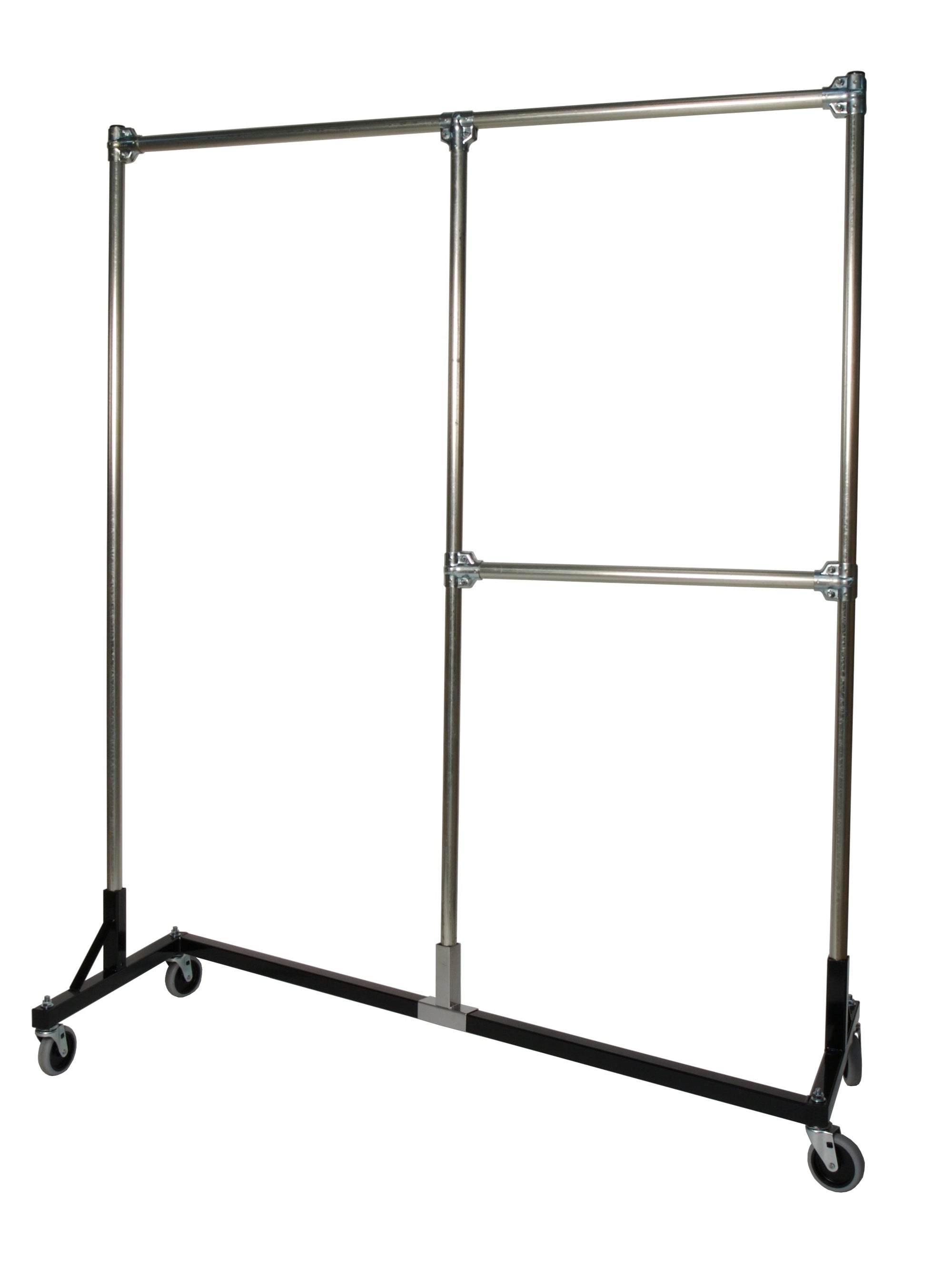 Quality Fabricators™ Heavy Duty Garment Z-Rack : Quality Fabricators™ Split Rail - 5' Base x 7' Uprights