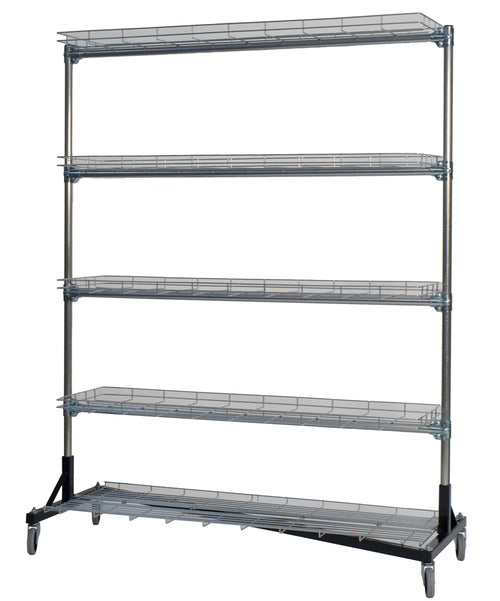 Quality Fabricators¨ Heavy Duty Garment Z-Rack with 5 Shelves