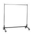 Quality Fabricators¨ Heavy Duty Garment H-Rack : Single Rail - 5' Base x 5' Uprights