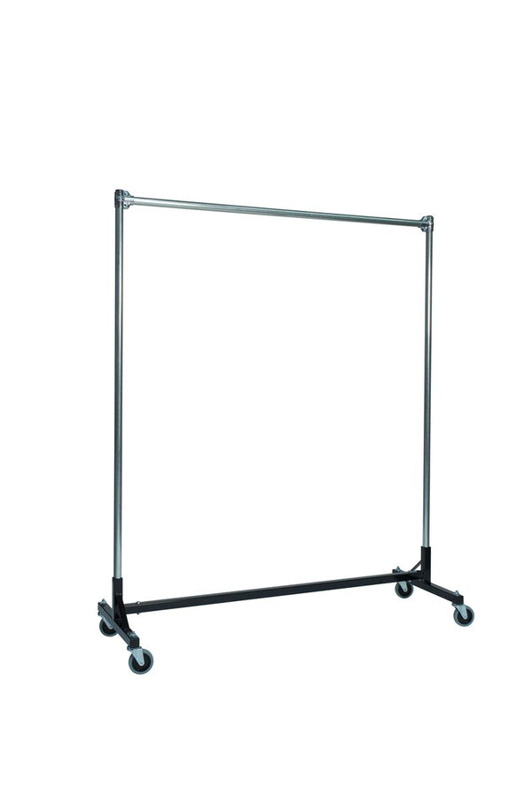 Quality Fabricators¨ Heavy Duty Garment H-Rack : Single Rail - 5' Base x 6' Upri
