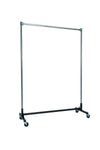 Quality Fabricators¨ Heavy Duty Garment H-Rack : Single Rail - 5' Base x 7' Uprights